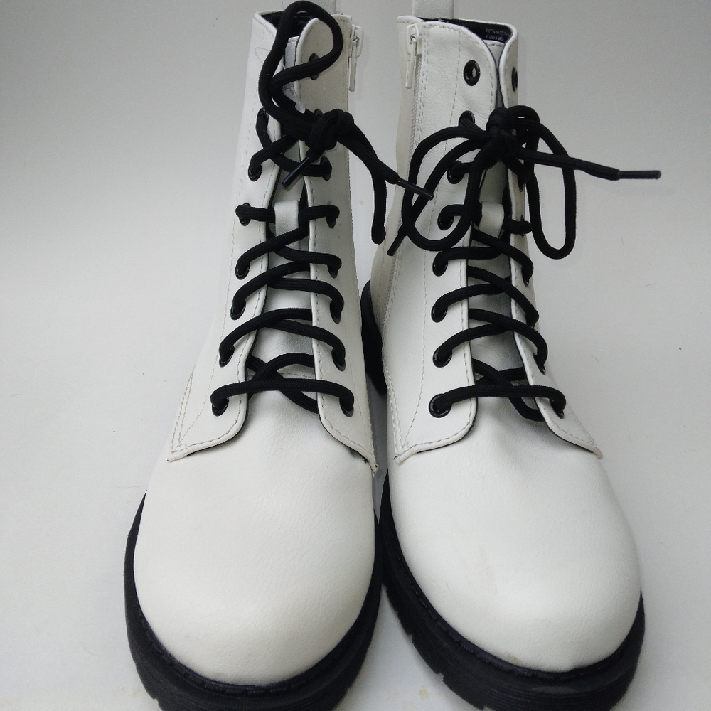 Chunky White Boots